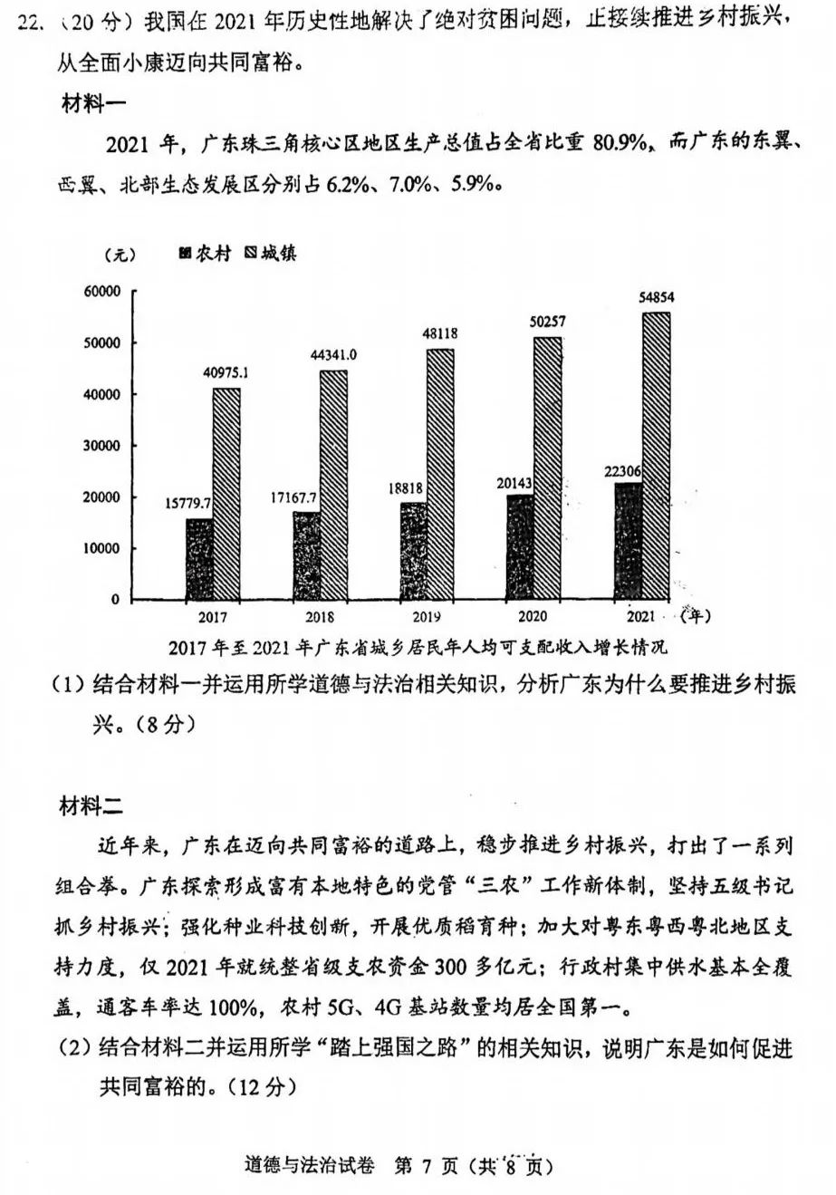 2023年广州市中考品德与法治试卷真题及谜底