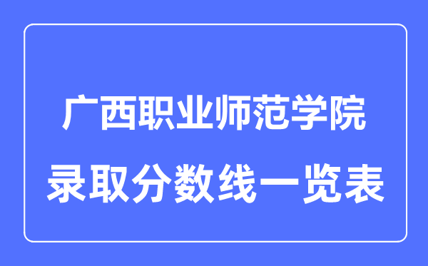 2023年高考几多分能上广西职业师范学院？附各省登科分数线