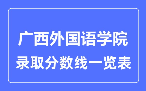 2023年高考几多分能上广西本国语学院？附各省登科分数线