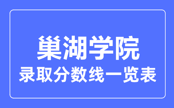 2023年高考几多分能上巢湖学院？附各省登科分数线