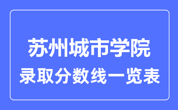 2023年高考几多分能上姑苏都会学院？附各省登科分数线