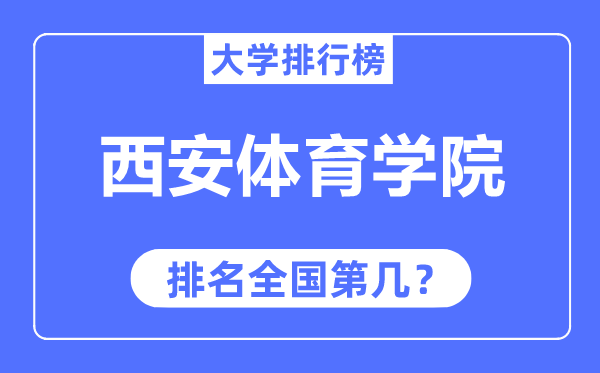 西安体育学院排名天下第几,2023年最新天下排名几多？