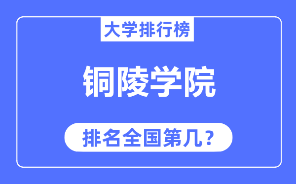 铜陵学院排名天下第几,2023年最新天下排名几多？