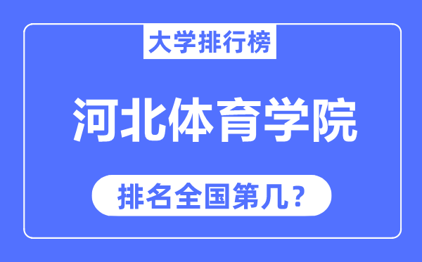 河北体育学院排名天下第几,2023年最新天下排名几多？