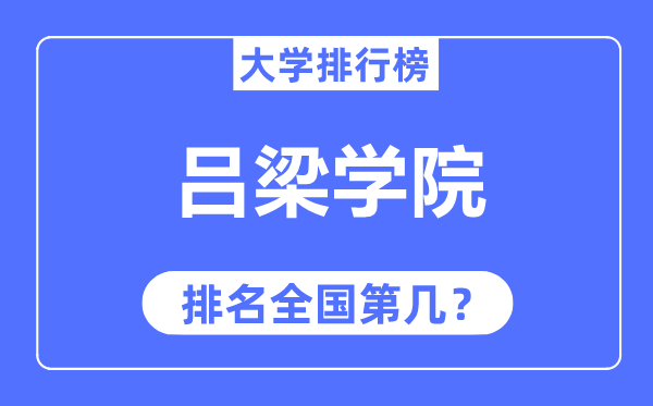吕梁学院排名天下第几,2023年最新天下排名几多？