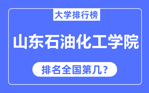 山东煤油化工学院排名天下第几,2023年最新天下排名几多