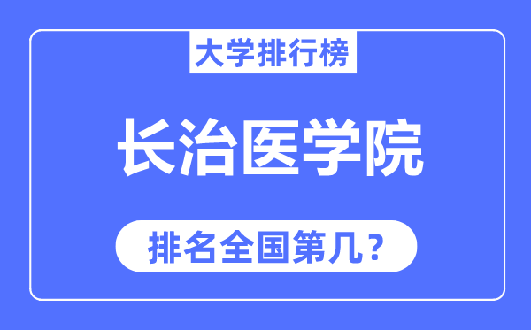 长治医学院排名天下第几,2023年最新天下排名几多