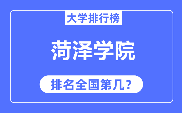 菏泽学院排名天下第几,2023年最新天下排名几多
