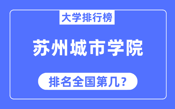 姑苏都会学院排名天下第几,2023年最新天下排名几多