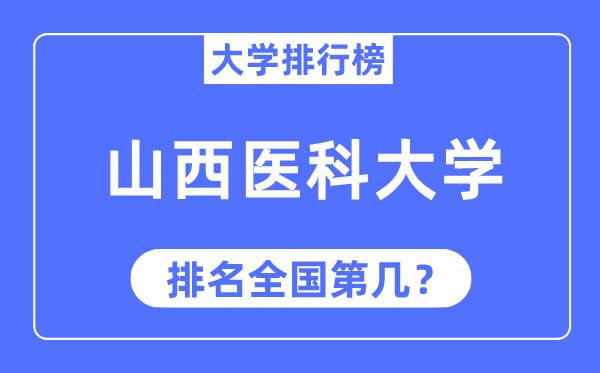 2023年山西医科大学排名,最新天下排名第几