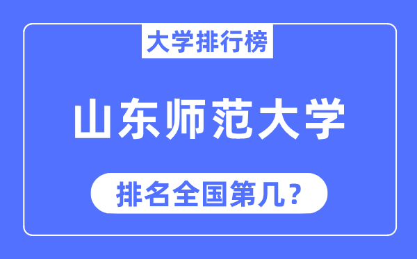 2023年山东师范大学排名,最新天下排名第几