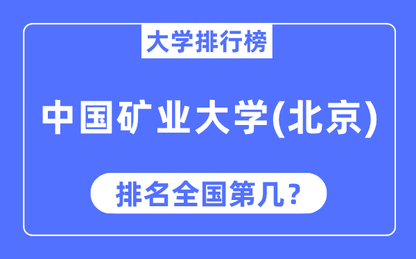 2023年中国矿业大学（北京）排名,最新天下排名第几