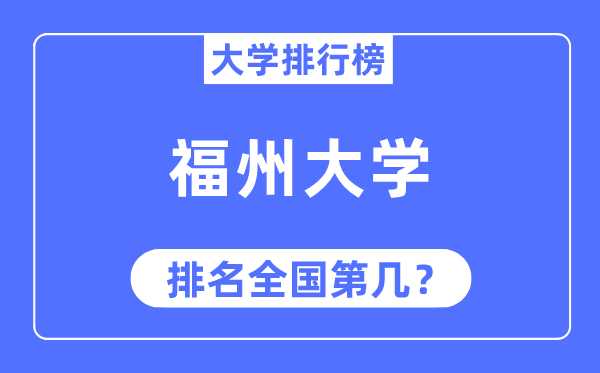 2023年福州大学排名,最新天下排名第几