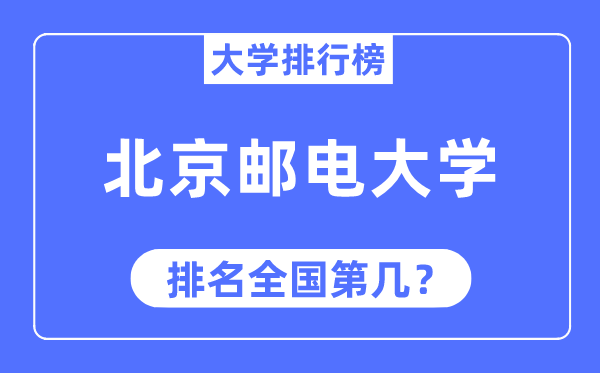 2023年北京邮电大学排名,最新天下排名第几