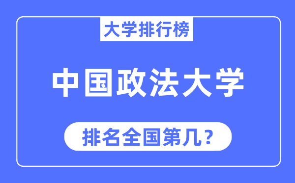 2023年中国政法大学排名,最新天下排名第几