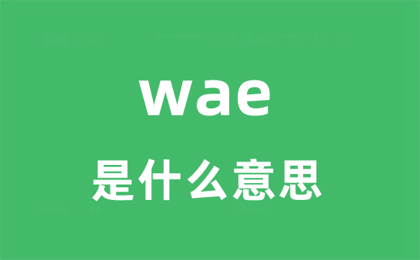 wae是甚么意义