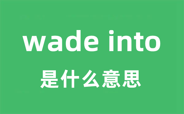 wade into是甚么意义