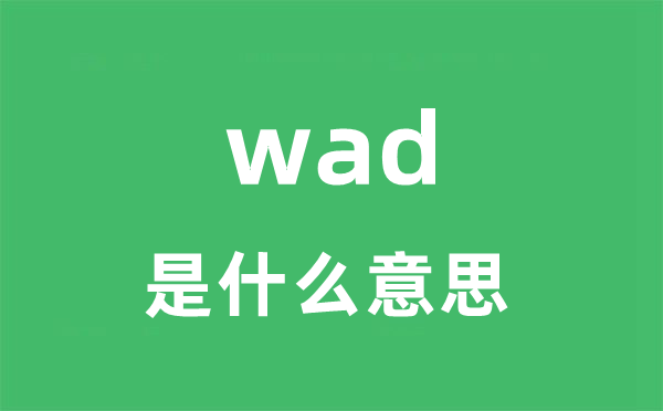 wad是甚么意义