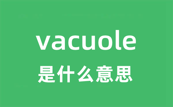 vacuole是甚么意义