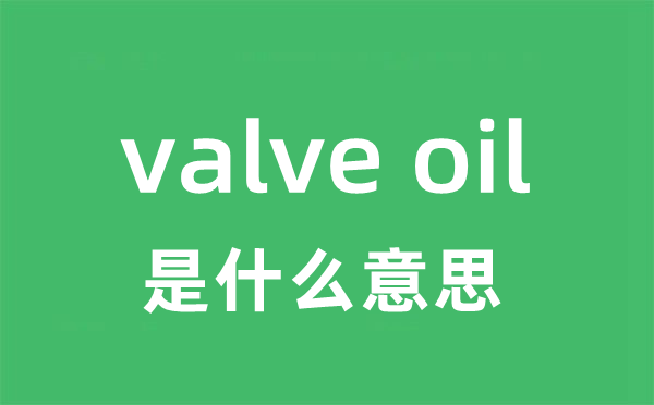 valve oil是甚么意义