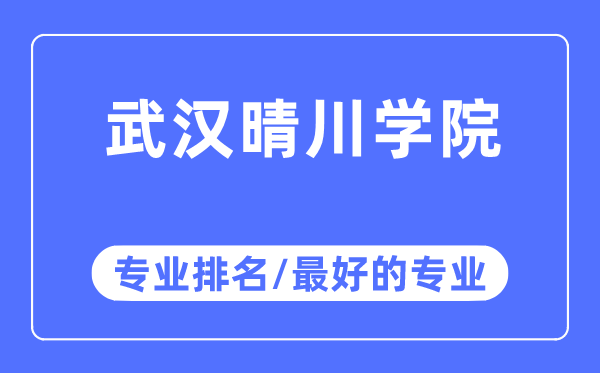 优游晴川学院专业排名,优游晴川学院最好的专业有哪些