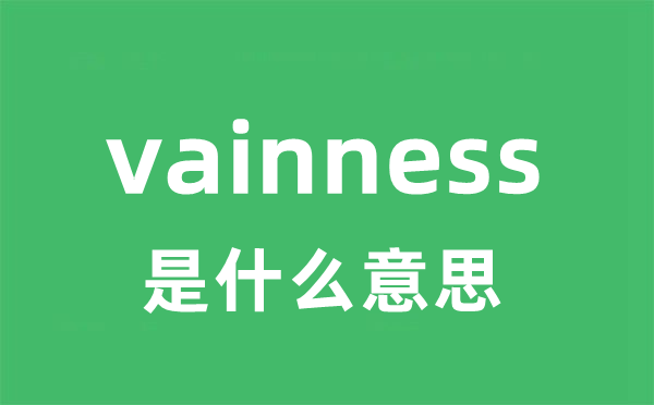 vainness是甚么意义