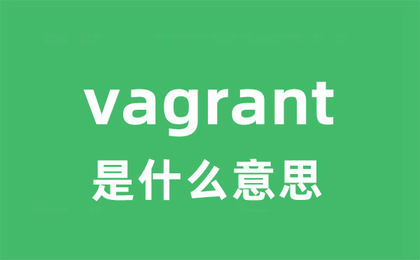 vagrant是甚么意义