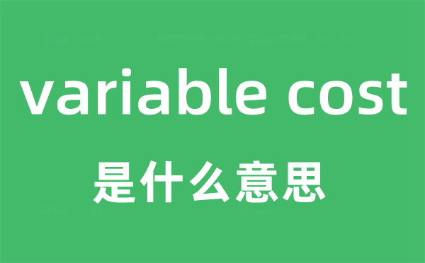 variable cost是甚么意义