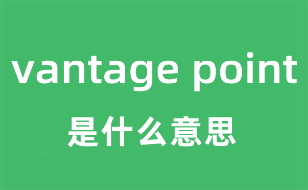 vantage point是甚么意义