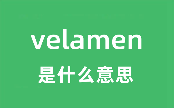 velamen是甚么意义