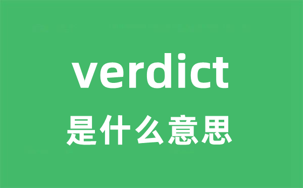 verdict是甚么意义