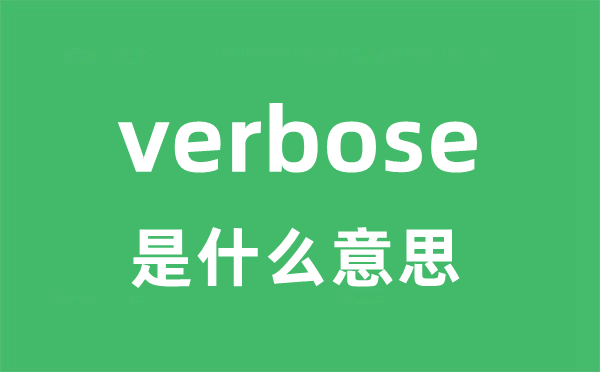 verbose是甚么意义