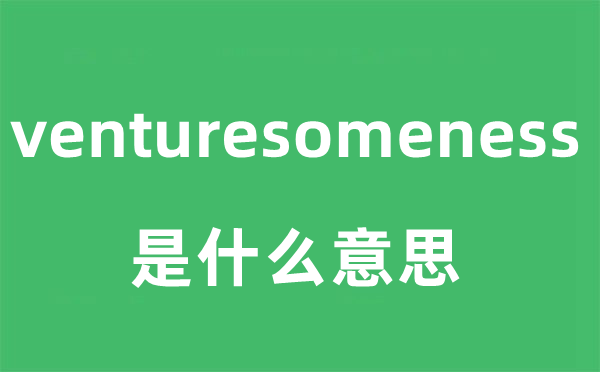venturesomeness是甚么意义