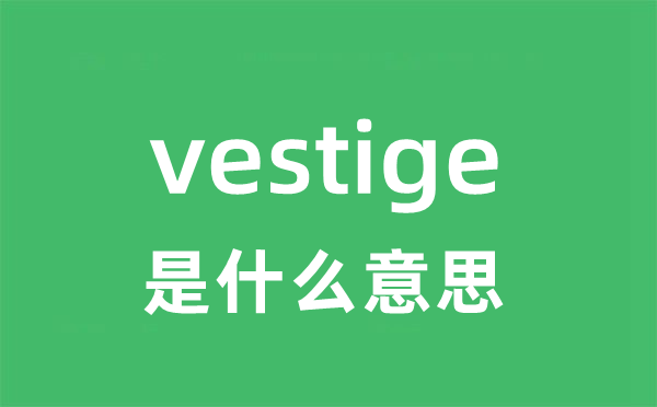 vestige是甚么意义