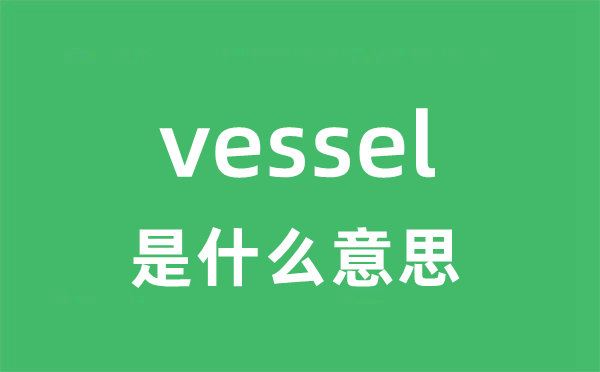 vessel是甚么意义