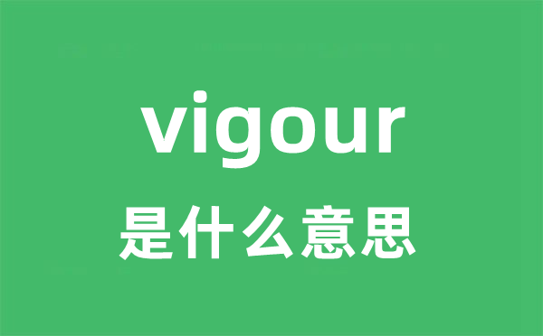 vigour是甚么意义