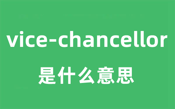 vice-chancellor是甚么意义