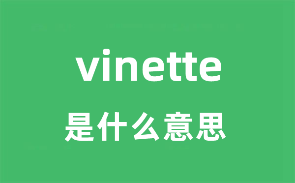 vinette是甚么意义