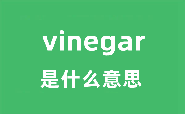 vinegar是甚么意义