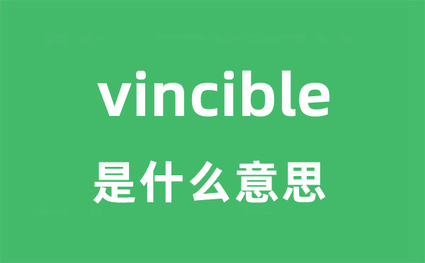 vincible是甚么意义