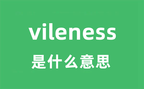 vileness是甚么意义