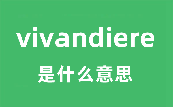 vivandiere是甚么意义