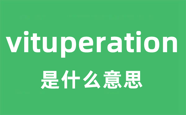 vituperation是甚么意义