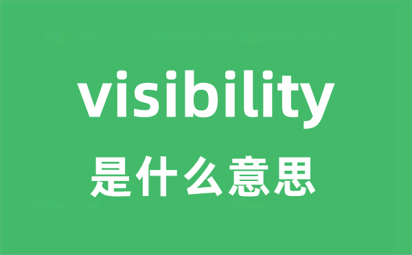visibility是甚么意义
