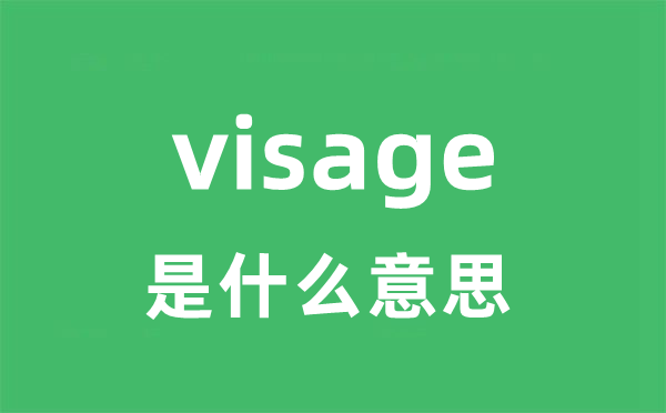 visage是甚么意义