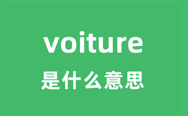 voiture是甚么意义