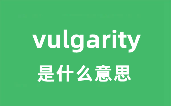 vulgarity是甚么意义