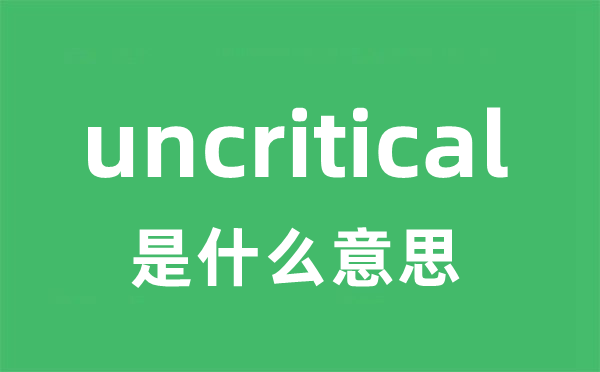 uncritical是甚么意义