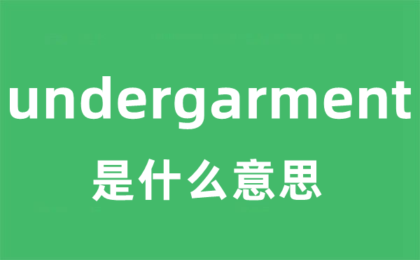 undergarment是甚么意义