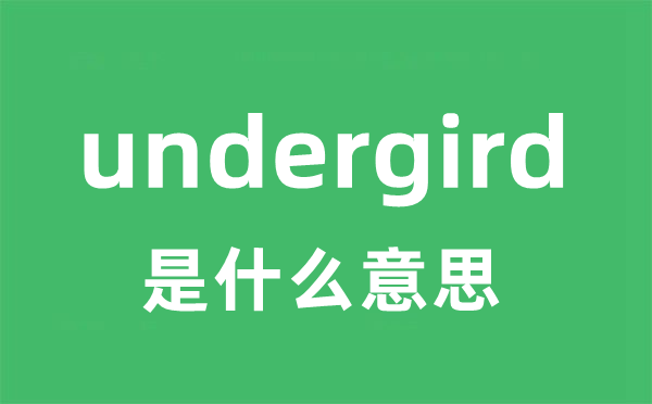 undergird是甚么意义